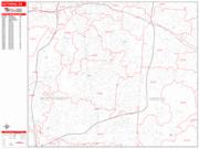 Kettering Wall Map Zip Code Red Line Style 2022