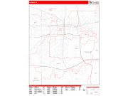 Lansing Wall Map Zip Code Red Line Style 2022