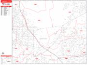 Lewisville Wall Map Zip Code Red Line Style 2022