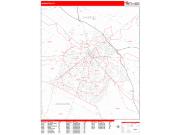 Lexington Wall Map Zip Code Red Line Style 2022