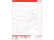 Lynchburg Wall Map Zip Code Red Line Style 2023