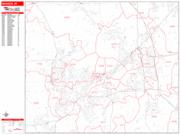 Madison Wall Map Zip Code Red Line Style 2023