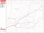 Manchester Wall Map Zip Code Red Line Style 2023