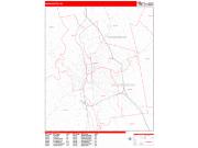 Manchester Wall Map Zip Code Red Line Style 2023
