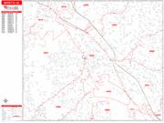 Marietta Wall Map Zip Code Red Line Style 2023