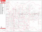 Mesa Wall Map Zip Code Red Line Style 2022