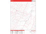 Newark Wall Map Zip Code Red Line Style 2022