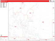 Noblesville Wall Map Zip Code Red Line Style 2022
