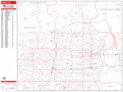 Omaha Wall Map Zip Code Red Line Style 2023