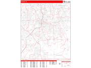 Orlando Wall Map Zip Code Red Line Style 2022