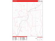 Pawtucket Wall Map Zip Code Red Line Style 2022