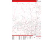Peoria Wall Map Zip Code Red Line Style 2022