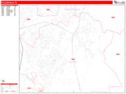 Pflugerville Wall Map Zip Code Red Line Style 2022