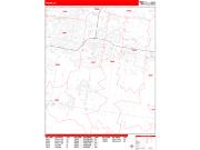 Pharr Wall Map Zip Code Red Line Style 2022