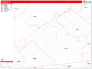 Plainfield Wall Map Zip Code Red Line Style 2022