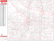 Portland Wall Map Zip Code Red Line Style 2022