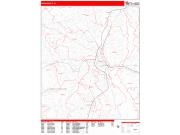 Providence Wall Map Zip Code Red Line Style 2023