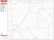 Richardson Wall Map Zip Code Red Line Style 2022