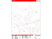 Richland Wall Map Zip Code Red Line Style 2022