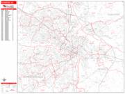 Richmond Wall Map Zip Code Red Line Style 2023
