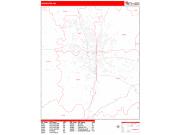 Rochester Wall Map Zip Code Red Line Style 2022