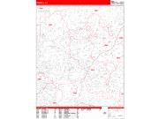 Roswell Wall Map Zip Code Red Line Style 2023