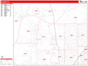 Shawnee Wall Map Zip Code Red Line Style 2022