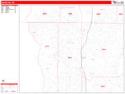 Shoreline Wall Map Zip Code Red Line Style 2022
