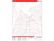 Tacoma Wall Map Zip Code Red Line Style 2022