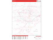 Topeka Wall Map Zip Code Red Line Style 2022