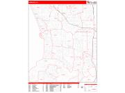 Torrance Wall Map Zip Code Red Line Style 2022