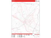 Trenton Wall Map Zip Code Red Line Style 2022
