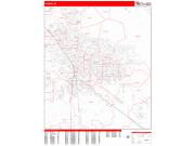 Tucson Wall Map Zip Code Red Line Style 2022