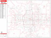 Wichita Wall Map Zip Code Red Line Style 2022