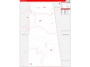 Adair County, OK Wall Map Zip Code Red Line Style 2022