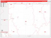 Adams County, IA Wall Map Zip Code Red Line Style 2022
