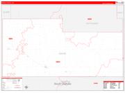 Adams County, ND Wall Map Zip Code Red Line Style 2022