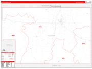Alcorn County, MS Wall Map Zip Code Red Line Style 2022
