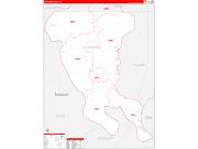 Alexander County, IL Wall Map Zip Code Red Line Style 2023