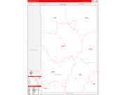Alfalfa County, OK Wall Map Zip Code Red Line Style 2022