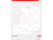 AllenParish (County), LA Wall Map Zip Code Red Line Style 2023