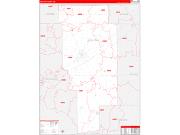 Ashland County, OH Wall Map Zip Code Red Line Style 2022