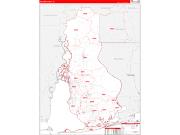 Baldwin County, AL Wall Map Zip Code Red Line Style 2022