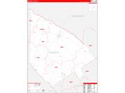 Bamberg County, SC Wall Map Zip Code Red Line Style 2023