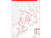 Beaufort County, SC Wall Map Zip Code Red Line Style 2022