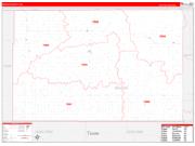 Beaver County, OK Wall Map Zip Code Red Line Style 2023