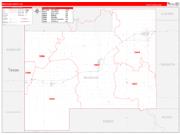 Beckham County, OK Wall Map Zip Code Red Line Style 2022