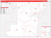 Benton County, OR Wall Map Zip Code Red Line Style 2022