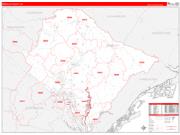 Berkeley County, SC Wall Map Zip Code Red Line Style 2022