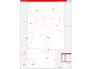 Blaine County, OK Wall Map Zip Code Red Line Style 2022